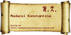 Madacsi Konstantina névjegykártya